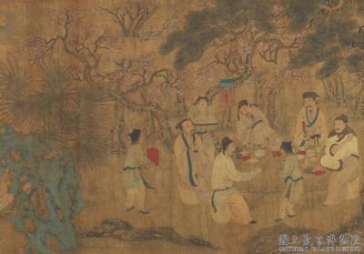 图片[2]-Night Banquet Under Peach and Plum Blossoms-China Archive